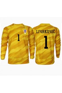 Fotbalové Dres Chorvatsko Dominik Livakovic #1 Brankářské Domácí Oblečení ME 2024 Dlouhý Rukáv